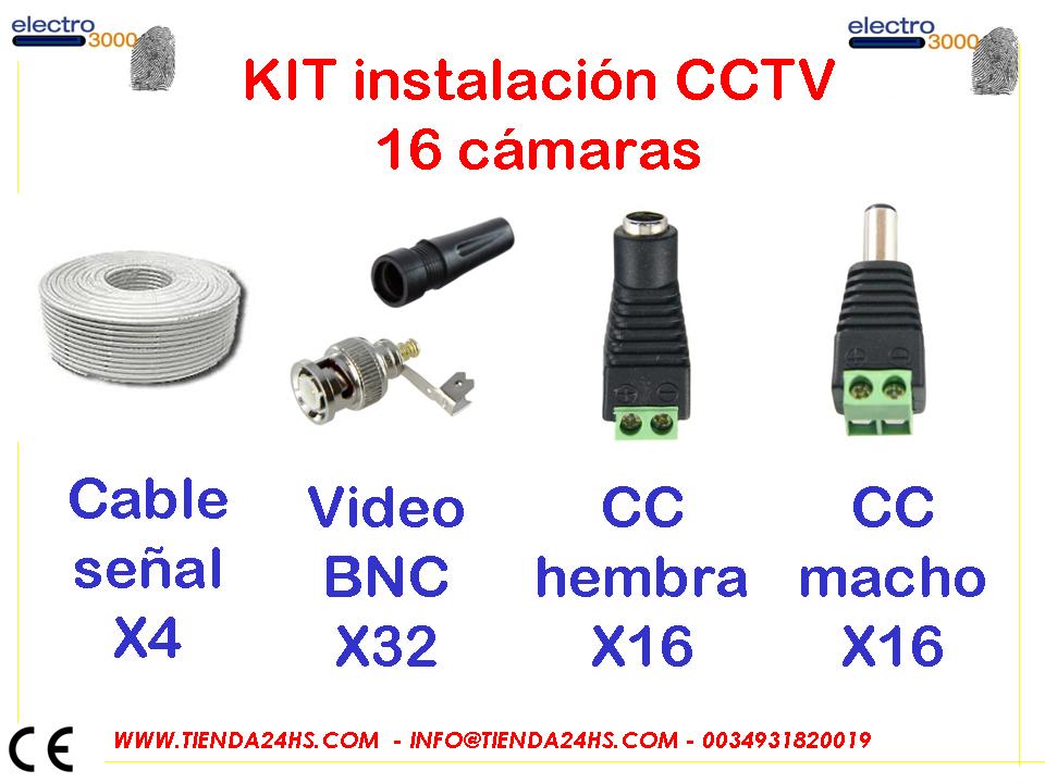 jurar Espere Percibir Kit materiales para instalacion de 16 CCTV, para 16 camaras