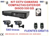 Kit 2 caméras dôme de 540 lignes, 500 Go DVR