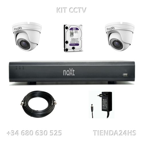 Complete kit recorder 4 channels 2 IP cameras 2MP HDD 1TB